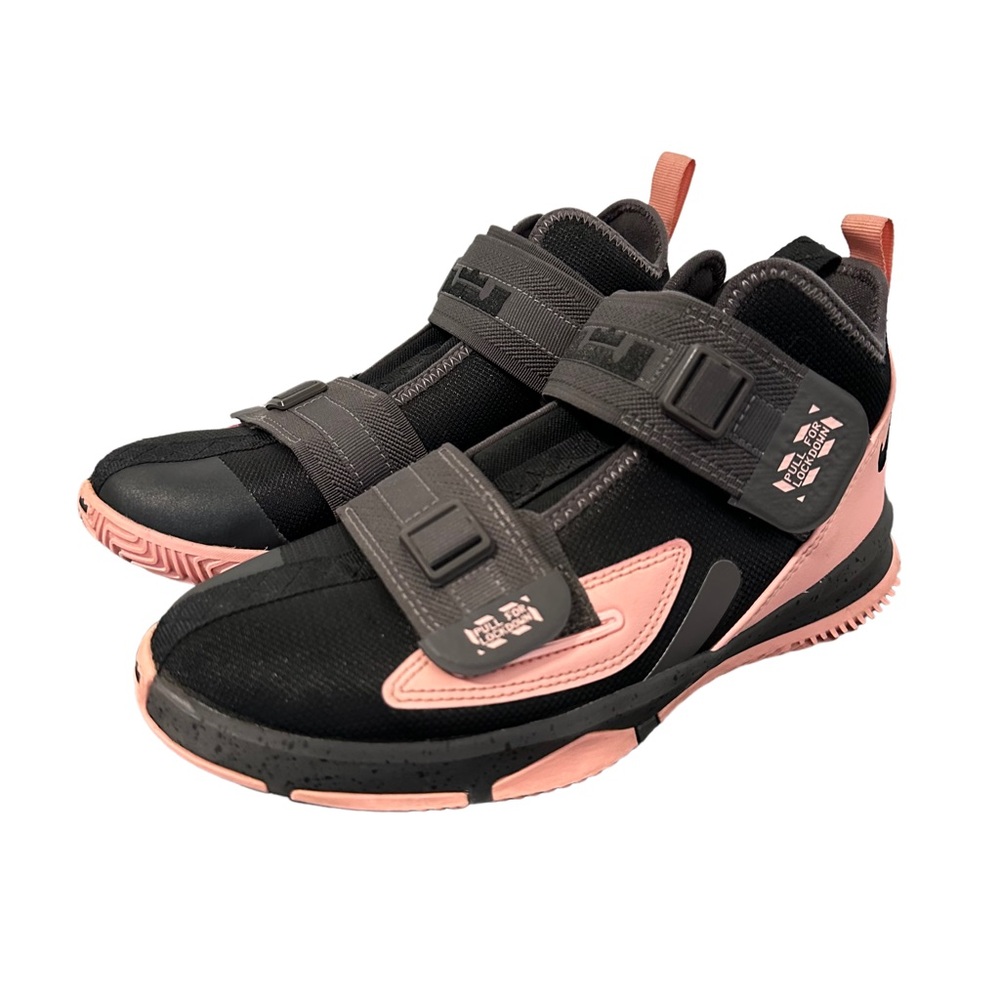 Nike LeBron Soldier 13‎ GS Black Pink Basketball Shoes AR7586-005 Kids Size 4.5Y